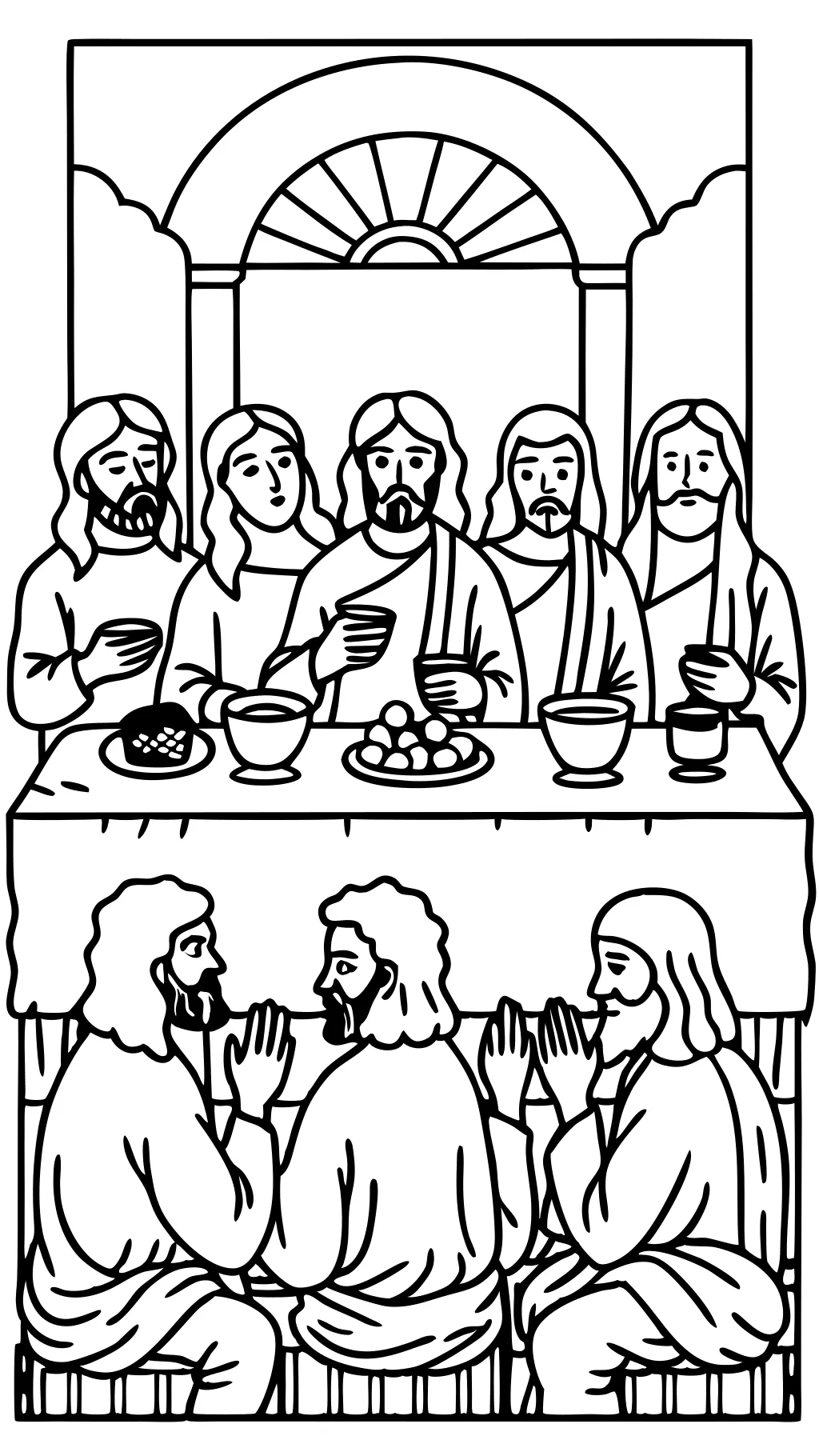 coloring page the last supper